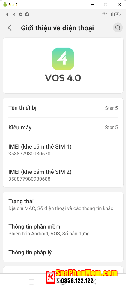 Sửa lỗi mất imei Vsmart Star 5 | V352A fix imei