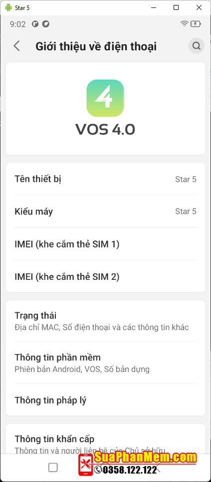 Sửa lỗi mất imei Vsmart Star 5 | V352A fix imei