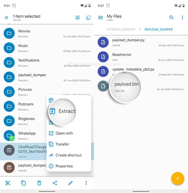 Giải nén Gói OTA Android trên thiết bị Android của bạn để nhận Payload.bin Giải nén Gói OTA Android trên thiết bị Android của bạn để nhận Payload.bin